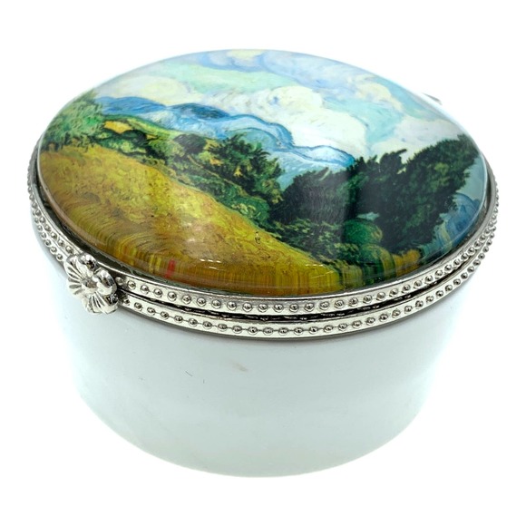 Trinket Box - Wheat Field with Cypresses - Vincent Van Gogh - Ceramic & Glass - Picture 4 of 6